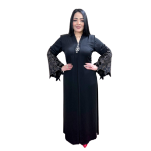 Shop Stylish Royal silk Fabric Black Abayas | AF