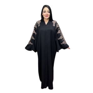 Shop Stylish Crepe silk Fabric Black Abayas | AF