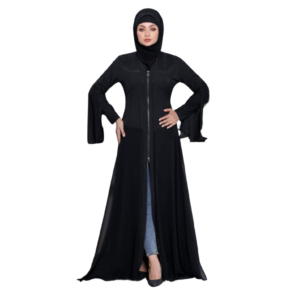 Shop Stylish Crepe silk Fabric Black Abayas | AF