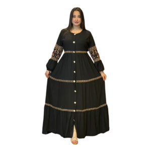 Shop Stylish Crepe silk Fabric Black Abayas | AF