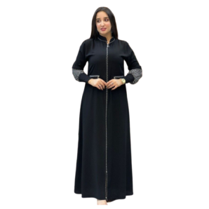 Shop Stylish Crepe silk Fabric Black Abayas | AF